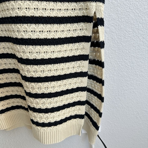 House of Harlow 1960 Tan Black Stripe Crochet Halter Midi Dress Size Large Boho - Picture 7 of 11